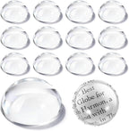 12 Pcs Crystal Dome Magnifying Paperweight, 6X Dome/Paperweight Magnifier Clear Distortion-Free Optics Convex Lens Set for Physics Classroom Home Decor, Paper Weights for Outdoor Events, 1.6inch