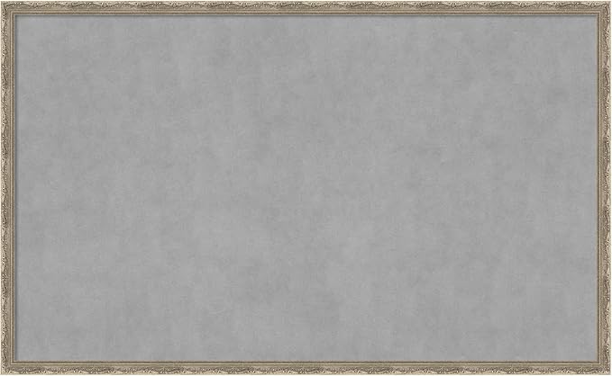 Amanti Art Silver Framed Magnetic Board 26x42 Large Vision Board for use with Magnets, 100% Metal Sheet to Display Items as Office Decor or for Home Organization in mudroom, Kitchen or Kids Room