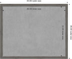 Amanti Art Grey Framed Magnetic Board 35x43 X-Large Vision Board for use with Magnets, 100% Metal Sheet to Display Items as Office Decor or for Home Organization in mudroom, Kitchen or Kids Room