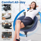 CushZone Seat Cushion, Memory Foam Office Chair Seat Cushion for Office Chairs/Car/Long Trip/Desk Chair/Gaming, X-Large Size for Sciatica & Hip & Tailbone Pain Relief, Sciatica Support (Gray)