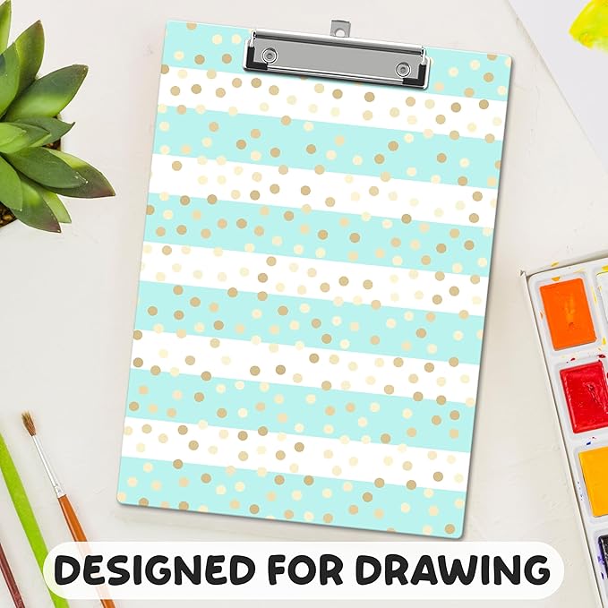 APIILVPQ Cute Clipboard, Glitter Clipboards with Low Profile Clip for Office School Use, Personalized Wooden Clip Boards for Nurses Teachers Students - C01