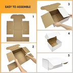 JOWLOT 12x9x6 inch Shipping Boxes Set of 15, White Corrugated Cardboard Box Literature Mailer for Mailing Packing Moving and Storage