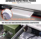 VEVOR Electric Hydraulic Paper Cutter, Heavy Duty Paper Cutter Machine, 1.57 in / 40 mm Cutting Thickness, 18 in / 457.2 mm Cutting Width, Industrial Paper Trimmer with Button Control