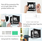 Faittoo Restroom Sign, Bathroom Signs, (2 Pack) 6 x 8 Inches Acrylic Sign, for Office or Business Bathroom and Toilet Door or Wall Decor, Indoor Outdoor Use, Black (Men and women with Handicap)