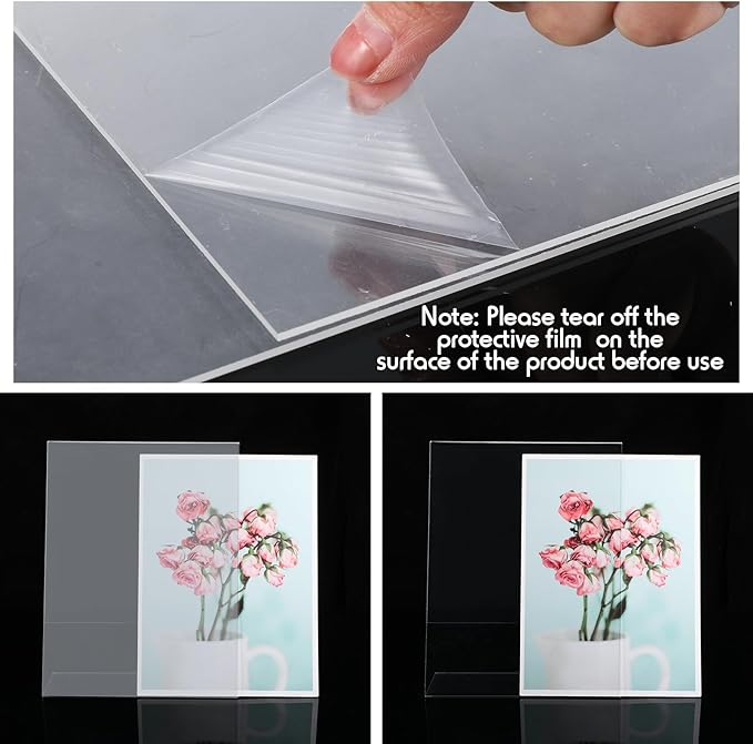 Jetec 30 Packs 8.5 x 11 Acrylic Sign Holder Clear Plastic Frames Acrylic Display Stands Vertical Slanted Back for Displaying Signs and Menus
