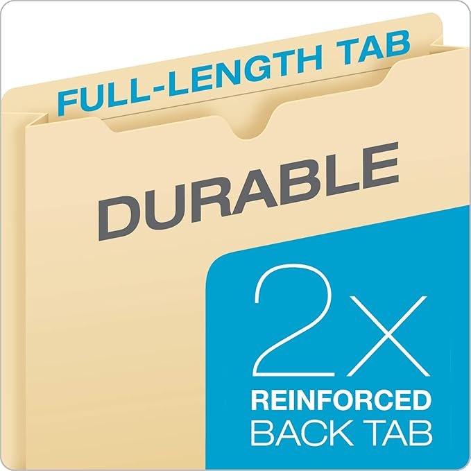 Pendaflex File Jackets, Color File Folders with 2 inch Expanding Sides, Color Assortment May Vary, Letter Size, Straight Cut Tab, 50/Box (B3043DTAST)