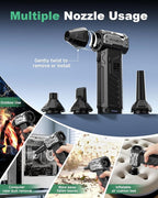 FANEAC X305 Compressed Air Duster with 2 Removeable Battery, 3-Speed Adjustable & 4 Nozzles, Ultra-Powerful 32mm 150,000 RPM BLDC, for Keyboard, Computer, House Cleaning