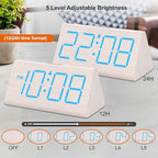 DreamSky Wooden Digital Alarm Clocks for Bedrooms - Electric Desk Clock with Large Numbers, USB Port, Loud Alarm for Heavy Sleepers, Adjustable Volume, Dimmer, Snooze, DST, Wood Décor, Adapter Powered