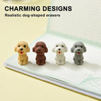 24Pcs Pencil Top Erasers for Kids, Dog Pencil Erasers Toppers Bulk, Cute Cap Erasers for Party Favors Classroom Rewards