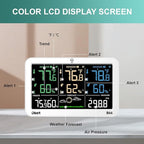 OBET Weather Station Wireless Indoor Outdoor Thermometer with 3 Sensors, Temperature Humidity Monitor with Alerts 500ft Range and 3 Adjustable Brightness White