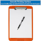 Think2Master Orange Plastic Storage Clipboard. | 25% Heavier & 25% Sturdier| Heavy Duty and Won’t Flex or Bend Like Other Brands (Compare The Weight). Storage Compartment Holds 150 Letter Sized Paper.