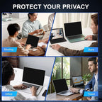 GUDTEKE 2Pack Magnetic 14 Inch Laptop Privacy Screen 16:9 Aspect Ratio, Removable Anti-Blue/Glare Protector Film, Anti Spy Desktop Security Private Filter 14in