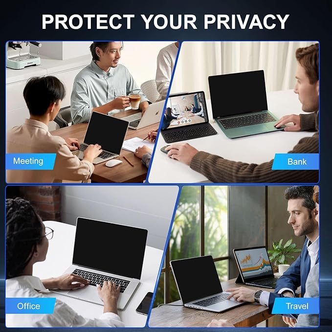 GUDTEKE 2Pack Magnetic 13.3 Inch Laptop Privacy Screen 16:9 Aspect Ratio, Removable Anti-Blue/Glare Protector Film, Anti Spy Desktop Security Private Filter 13.3in