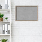 Amanti Art Silver Framed Magnetic Board 18x26 Medium Vision Board for use with Magnets, 100% Metal Sheet to Display Items as Office Decor or for Home Organization in mudroom, Kitchen or Kids Room