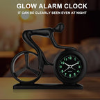 CIGERA Racing Bicycle Desk Alarm Clock Battery Operated, Glow-in-The-Dark Dial, Silent Non-Ticking | Unique Cycling Gift for Cyclists, Students, Teachers | Office, Desk, Shelf Decor