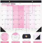 Desk Calendar 2026-2027, 14" X 11" Desktop Calendar 2026-2027, 18 Months Calander Runs from Jan. 2026 to Jun. 2027, Academic Monthly Planner for Home School Office (Pink)