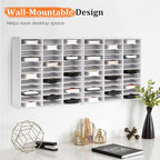 Krafetto 2 Pack 36 Grids Ink Pad Storage Rack, Wall-mountable Stamp Pad Organizer Holder Compatible with Standard Size Ink Pads（Grid Size 4.1" W × 3.9" D × 0.9" H）