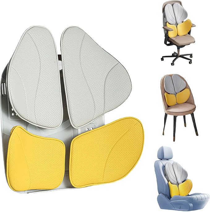 Rechteckig Lumbar Support Pillow for Office Chair, Office Home Must Haves, Back Support for Car, Back Cushion, Back Support Pillow for Chair, Height Adjustable, Dynamic Tracking of Back Movement