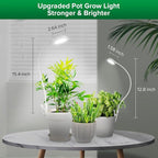 SANSI Grow Lights for Indoor Plants, Pot Clip LED Plant Light for Growing Full Spectrum, Plant Growing Lamp with 4-Level Dimmable, Auto On Off 3 6 12 Hrs Timer for Pot Plants, White 10W 2-Pack