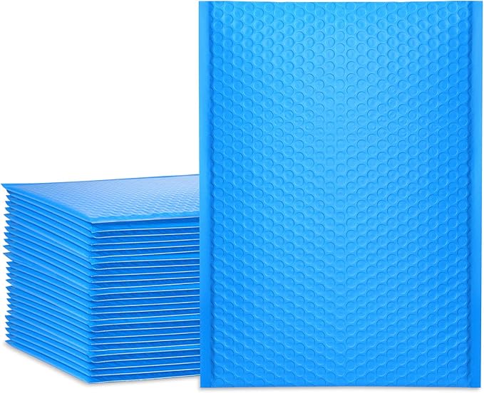 UCGOU Bubble Mailers 9.5x14.5 Inch Blue 25 Pack Poly Padded Envelopes Large #4 Mailing Packages Opaque Packaging Postal Self Seal Adhesive Waterproof Boutique Shipping Bags for Clothes