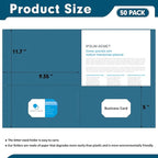 Two Pocket Folders, PANDRI 50 Pack 2 Pocket Folders, Letter Size Paper File Folder for School Office Home Business, DarkBlue