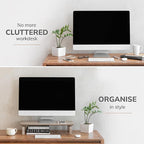 Anji Mountain Monitor Stand - Desktop Organizer & Laptop Riser, Ergonomic Monitor Riser, Space-Saving Monitor Stand for Desk, Durable Construction, Easy Assembly, Ideal for Home & Office,Biscotti