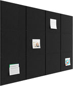 Baysola Large Cork Boards for Walls – 48" x 36" Self Adhesive Felt Wall Tiles, Ideal for Office Black Bulletin Board, Easy to Install Pin Board Photo Dart Board Wall Protectors