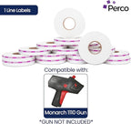 Perco Purple Reverse Print on White Bakery Labels to fit Monarch 1110 Price Gun - 16 Rolls, 17,000 Labels with Ink Roll Included