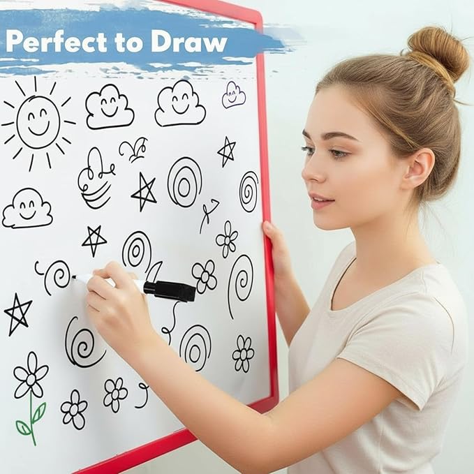 Kosiz 200 Pcs Magnetic Dry Erase Markers Fine Point Tip Whiteboard Markers with Eraser Cap Magnetic Dry Erase Pens Erasable Pens for Whiteboard Dry Boards(Black)
