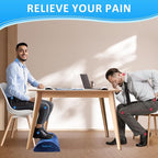 StepLively Foot Rest for Under Desk at Work, Comfortable Foot Stool with 2 Adjustable Heights, Footrest with Washable Cover, for Back & Hip Pain Relief, Suitable for Office, Home, Car, Blue, X-Large