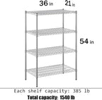 Regal Altair 21" Deep x 36" Wide x 54" Height Wire Shelving Kit | 4-Tier | NSF Commercial Storage Rack Unit