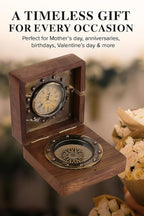 Handmade Brass Sundial Compass with Rosewood Box - Authentic Vintage Maritime & Nautical Decor, Collectible Gift for Him or Her