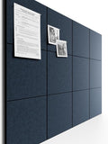 Bumusty Large Cork Board 47"x35" Alternative - 12 Pack Felt Wall Tiles with 70 Safe Removable Adhesive Tabs, 30 Pushpins, Cork Boards for Walls Pin Board Bulletin Board Office Decor -Navy