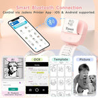 Gloryang JD-23 Sticker Printer, Mini Portable Thermal Printer Print Pod, Inkless Bluetooth Label Maker Machine for DIY Crafts, Journaling, Office & Home Use, 2 Rolls Sticker Paper, Pink