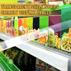 Fainne 25 Pcs Shelf Label Strips 1.25''H x 48 L Self Adhesive Shelf Label Holder Gondola Price Tag Stick on Plastic Clear Ticket Channel for Metal Wood Plastic Rack