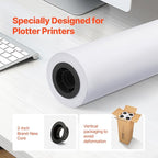 VEVOR Wide Format Paper, 24 in x 150 ft Plotter Paper, 4 Rolls CAD Bond Rolls with 2 in Core, 20 LB Bond Paper Rolls, Idea for CAD Drawings, Engineering Plans, GIS Maps & Architectural Designs