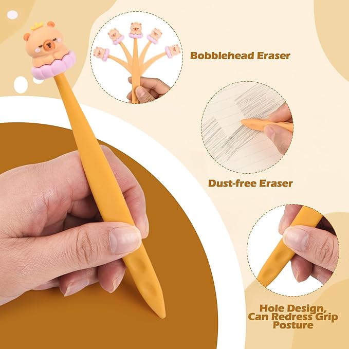 24 Pcs Cute Retractable Eraser for Pencils Cute School Supplies Kawaii Erasers for Kids Fun Cartoon Erasers Back to School Supplies Kid Party Favors Gift (Style 6)