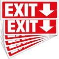 iSYFIX Exit Signs - 6 Pack 12x4 Inch Directional Down Arrow Signs, 40 mil Polystyrene Plastic, UV Laminated, Scratch & Fade Resistant, Waterproof - Ideal for Office, Theater, School, Business