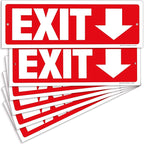 iSYFIX Exit Signs - 6 Pack 12x4 Inch Directional Down Arrow Signs, 40 mil Polystyrene Plastic, UV Laminated, Scratch & Fade Resistant, Waterproof - Ideal for Office, Theater, School, Business