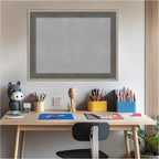Amanti Art Grey Framed Magnetic Board 23x29 Medium Vision Board for use with Magnets, 100% Metal Sheet to Display Items as Office Decor or for Home Organization in mudroom, Kitchen or Kids Room