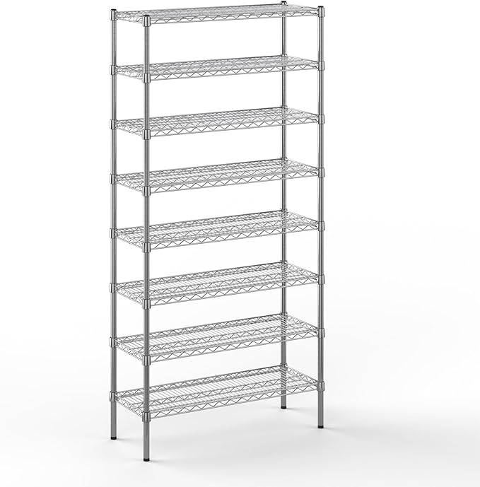 Regal Altair 14" Deep x 36" Wide x 74" Height Wire Shelving Kit | 8-Tier | NSF Commercial Storage Rack Unit