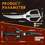 HUUSK Kitchen Scissors Set - Stainless Steel Kitchen Shear, Sharp Meat Scissors Dishwasher Safe, Heavy Duty Poultry Shears, Japanese Cooking Scissor for Food, Chicken Bones, Christmas Gift for Men