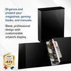 BCW Magazine File Holder - Black | Holds 20 Magazines | Magnetic Closure | Magazine Storage Box Holder | Magazine Box Ideal Organizer for Collectors and Storage Solution for Loose Magazines