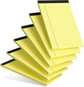 AILZFEI 6pcs Small Note Pad 5x8 College Ruled Legal Pads Paper Notepads 6 Pack Study Back Writing Pads 5 x 8 Legal Pads Perforated Narrow Ruled Pads of Paper Yellow