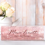 Personalized Name Plate for Desk Custom Acrylic Desk Name Plate Custom Employee Appreciation Gifts Office Gifts for Women, Men, Boss, Coworkers, Teacher, Nurse (B-Pink Crystal)