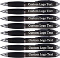HEYZARDA Personalized Pens with Name Custom Text Logo Retractable Customized Ballpoint Pens for Church Office Business 50 Pcs, Black