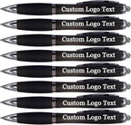 HEYZARDA Personalized Pens with Name Custom Text Logo Retractable Customized Ballpoint Pens for Church Office Business 50 Pcs, Black