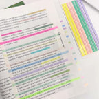 Potanro Sticky Tabs 2300 Pcs Translucent 10 Sheets Highlighter Book Tape Long Highlighting Sticky Tabs for Annotating Books, Aesthetic Office Suppliesbook for Annotating Books
