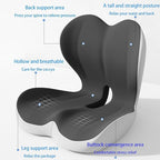 Mogdeker L-Shaped Seat Cushion for Long Sitting,Memory Foam Ergonomic Back Support Driving Seat Cushion for Back Pain,Non-Slip Design for Car, Truck, Home Chair & Office Seat (Black Gray)