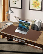 Small Desk Mat,Leather Desk mat,Desk Mouse pad,Office Desk mat,Laptop Mat for Desk, Non-Slip PU Leather Desk Blotter,Waterproof Desk Writing Pad for Office/Home(23.6"x13.8",Brwon)